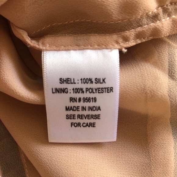 Fever silk top, lined, dusty nude pink color size M - Picture 7 of 10